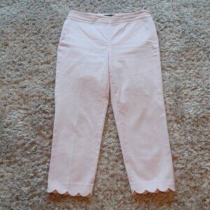 Talbots Pink Striped Chatham Crop Scallop Ankle Pants